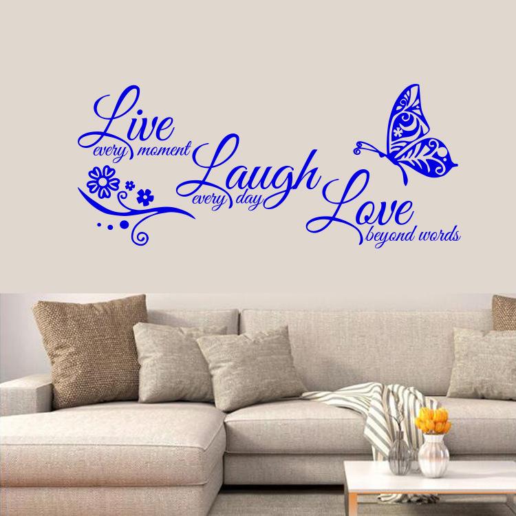 Live Love Laugh Butterfly Hollow-Out Wall Sticker for Bedroom & Living Room 27x58 cm
Live Love Laugh Butterfly Hollow-Out Wall Sticker for Bedroom & Living Room 27x58 cm