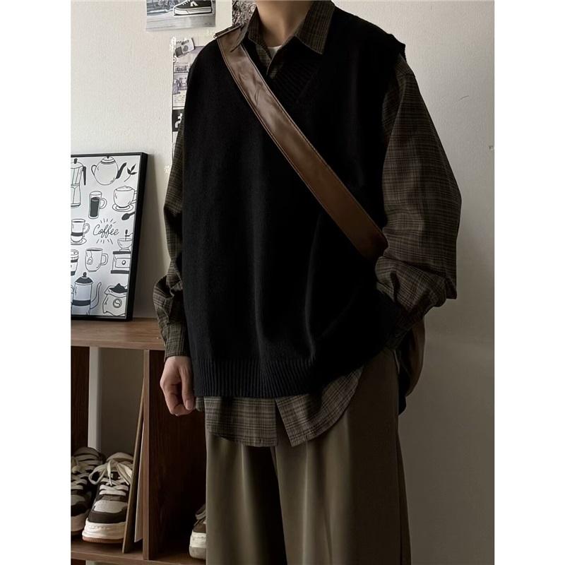 Men s Long Sleeved Shirt Black V-neck Vest Street Wear Spring And Autumn Casual Knitted Top L чёрный
Men s Long Sleeved Shirt Black V-neck Vest Street Wear Spring And Autumn Casual Knitted Top L чёрный
