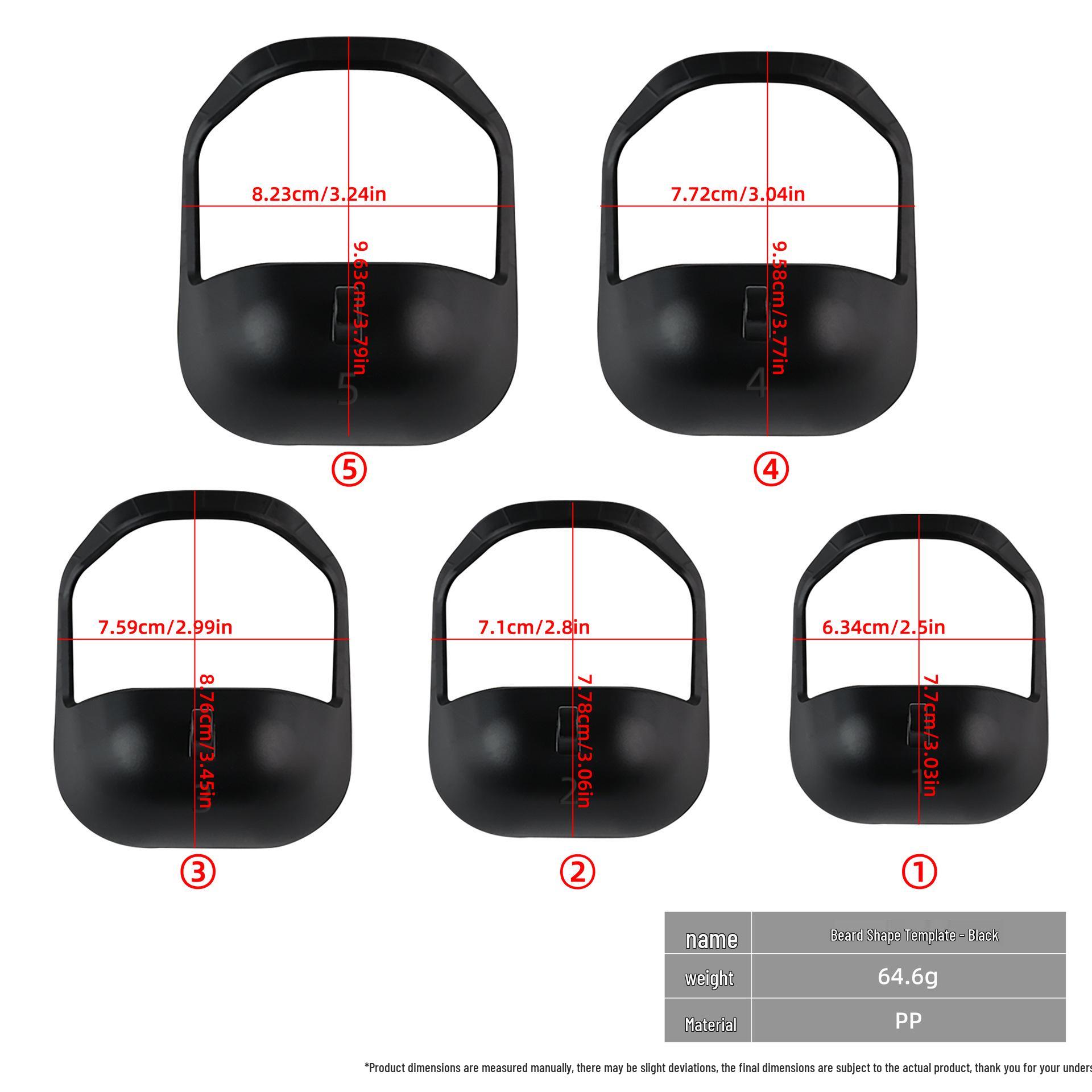 Шаблон для формування бороди: Набір для обрізки з 5 предметів 5-Piece Beard Styling Set чорний
Шаблон для формування бороди: Набір для обрізки з 5 предметів 5-Piece Beard Styling Set чорний
