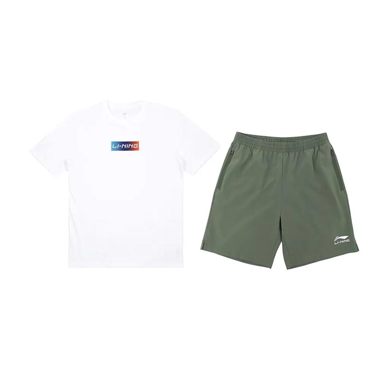 Li-Ning Gradient Letter Logo Print Fashion Versatile Round Neck Pullover Short Sleeve T-Shirt Casual Sports Suit Unisex Tops YHST171-1+YKSV147-1 M
Li-Ning Gradient Letter Logo Print Fashion Versatile Round Neck Pullover Short Sleeve T-Shirt Casual Sports Suit Unisex Tops YHST171-1+YKSV147-1 M