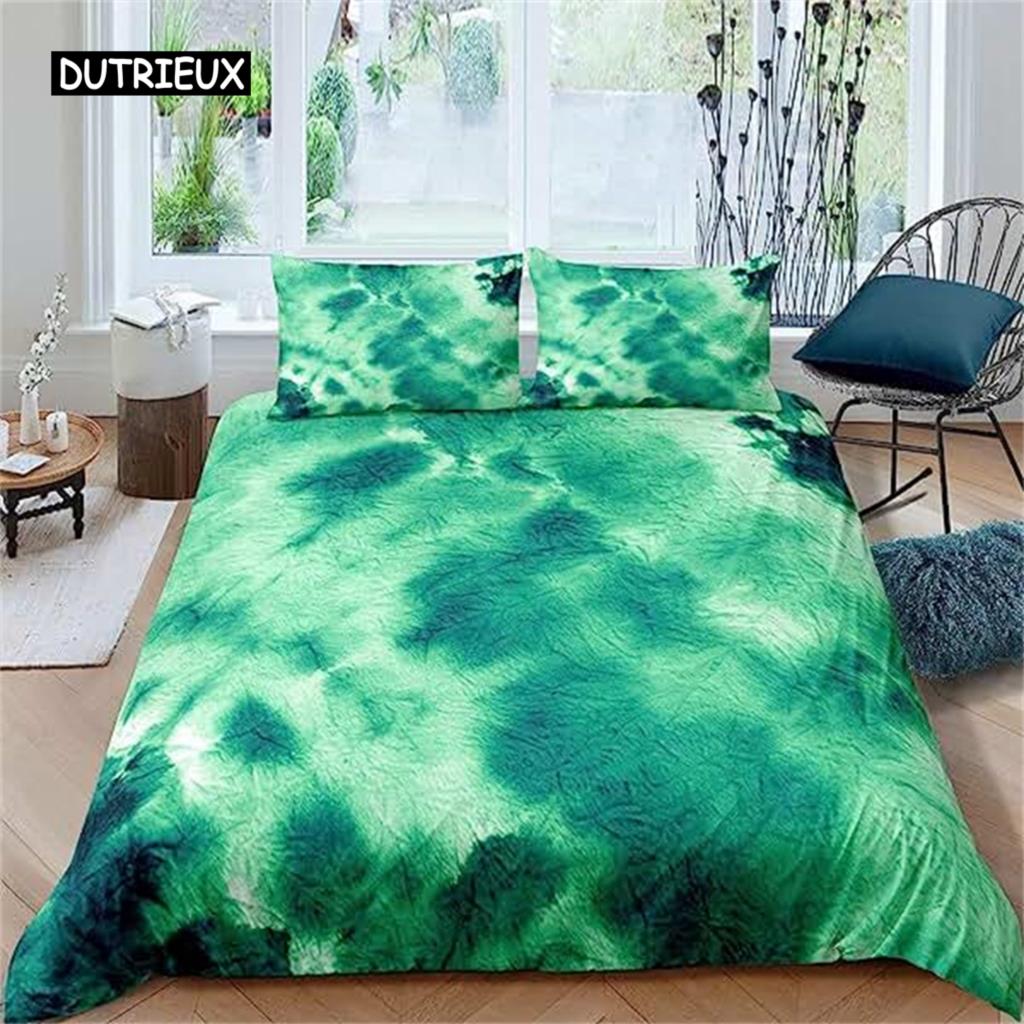 Пододеяльник с узором тай-дай в стиле хиппи, комплект постельного белья в этническом стиле бохо, пододеяльник с узором тай-дай в стиле бохо, декор постельного белья в стиле хиппи EU single(135x200cm)