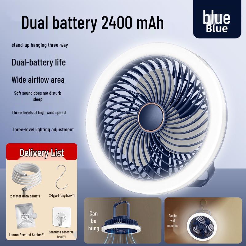 USB Rechargeable 4-in-1 Fan: Desktop, Outdoor, Table Lamp, Wall-Mounted Rechargeable without Remote синій
USB Rechargeable 4-in-1 Fan: Desktop, Outdoor, Table Lamp, Wall-Mounted Rechargeable without Remote синій