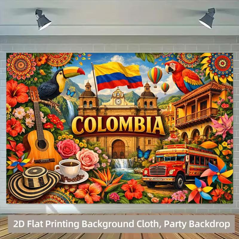 2D Colombian Themed Backdrop - Toucan Coffee Guitar Fiesta Background for Photoshoot Studio 47.2x31.5inch/120*80cm
2D Colombian Themed Backdrop - Toucan Coffee Guitar Fiesta Background for Photoshoot Studio 47.2x31.5inch/120*80cm