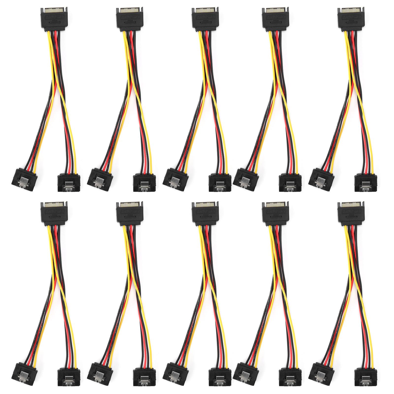 10Pcs SATA Power Adapter 15pin 1 Male to 2 Female Connector Mains Cord for Transfer Data Charge
10Pcs SATA Power Adapter 15pin 1 Male to 2 Female Connector Mains Cord for Transfer Data Charge