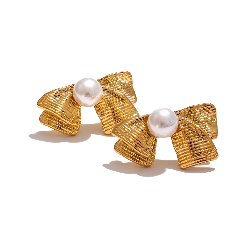 Yhpup Trendy Imitation Pearls Bowknot Bow Stud Earrings 18K PVD Plated Stainless Steel Charm Daily Jewelry for Women
Yhpup Trendy Imitation Pearls Bowknot Bow Stud Earrings 18K PVD Plated Stainless Steel Charm Daily Jewelry for Women