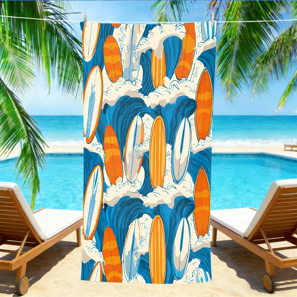 Retro Surfboard Beach Towel – Oversized Quick Dry Sand Free with Ocean Wave Print W30*H60(CM)
Retro Surfboard Beach Towel – Oversized Quick Dry Sand Free with Ocean Wave Print W30*H60(CM)