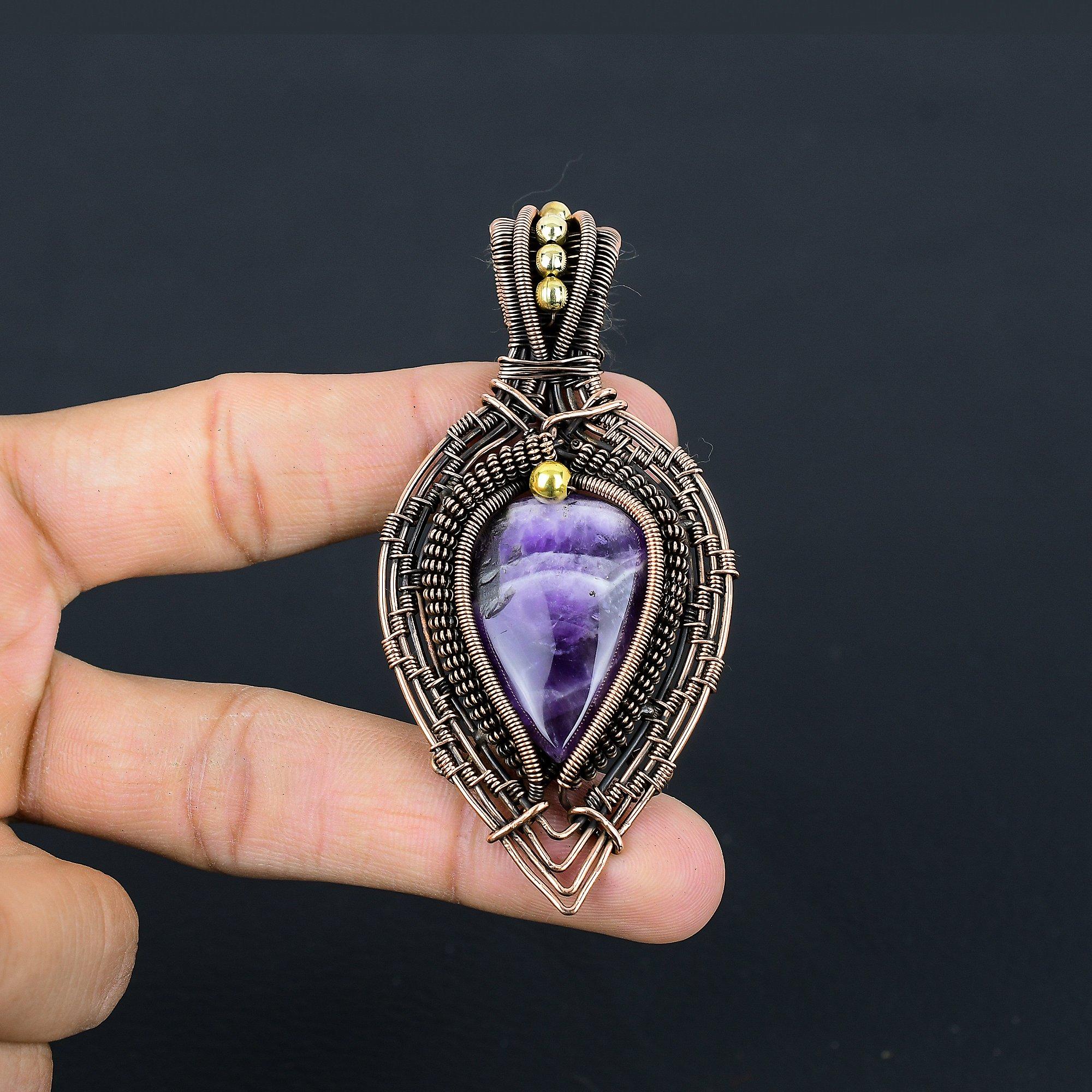 Sage Amethyst Pendant, Gemstone 999 Copper Wire Wrapped Jewelry Pendant, Handmade Jewelry Birthstone Pendant, Gift For Him 2.55 Inches
Sage Amethyst Pendant, Gemstone 999 Copper Wire Wrapped Jewelry Pendant, Handmade Jewelry Birthstone Pendant, Gift For Him 2.55 Inches