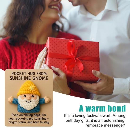 Pocket Hug Gnome Handmade Crochet Gnome with Inspirational Positive Card Mini Stress Relief Companion Doll Encouragement Gifts for Family Friends жовтий
Pocket Hug Gnome Handmade Crochet Gnome with Inspirational Positive Card Mini Stress Relief Companion Doll Encouragement Gifts for Family Friends жовтий