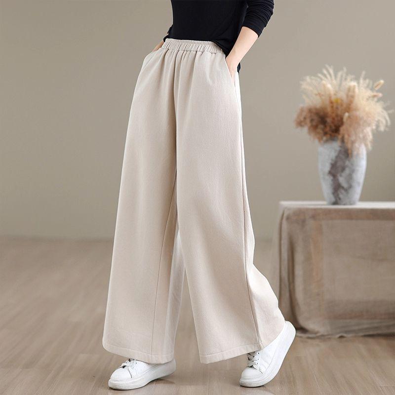 Women s Fleece-Lined Wide-Leg Pants: Cotton & Linen, Elastic Waist, Thickened for Autumn/Winter, Casual & Slimming Fit M
Women s Fleece-Lined Wide-Leg Pants: Cotton & Linen, Elastic Waist, Thickened for Autumn/Winter, Casual & Slimming Fit M