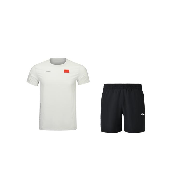 Li-Ning Honor National Flag Slimming Breathable Quick-Dry Round Neck Short Sleeve T-Shirt Durable Versatile Shorts Sports Set ATSW069-2+AKSU789-3 S
Li-Ning Honor National Flag Slimming Breathable Quick-Dry Round Neck Short Sleeve T-Shirt Durable Versatile Shorts Sports Set ATSW069-2+AKSU789-3 S