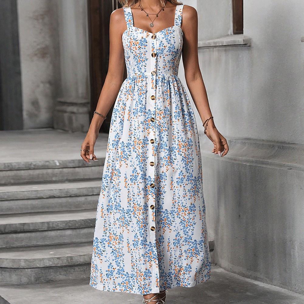 Women’s Casual Sleeveless V Neck Pullover Maxi Dress with Adjustable Spaghetti Straps and Asymmetrical Hem Floral Print L синий
Women’s Casual Sleeveless V Neck Pullover Maxi Dress with Adjustable Spaghetti Straps and Asymmetrical Hem Floral Print L синий