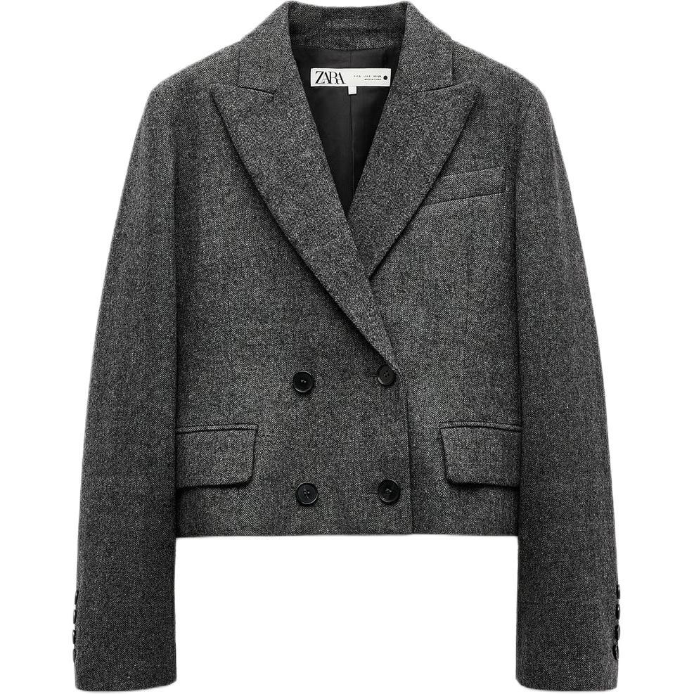 Zara Zw Series елочка простой удобный двубортный пиджак женский блейзер серый 2731274-802 S
Zara Zw Series елочка простой удобный двубортный пиджак женский блейзер серый 2731274-802 S