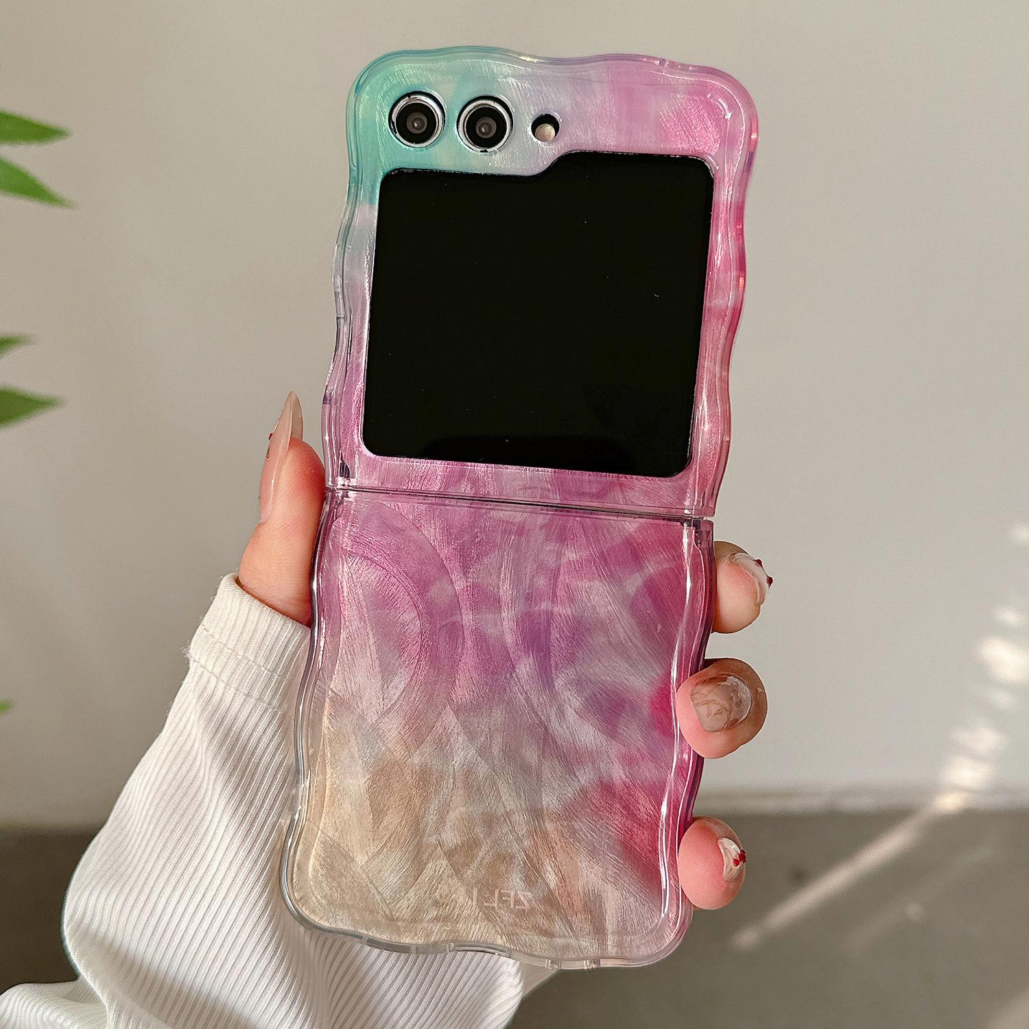 For Samsung Galaxy Z Flip5 5G Case Hard PC Wavy Edge Gradient Phone Cover Pink/Yellow
For Samsung Galaxy Z Flip5 5G Case Hard PC Wavy Edge Gradient Phone Cover Pink/Yellow