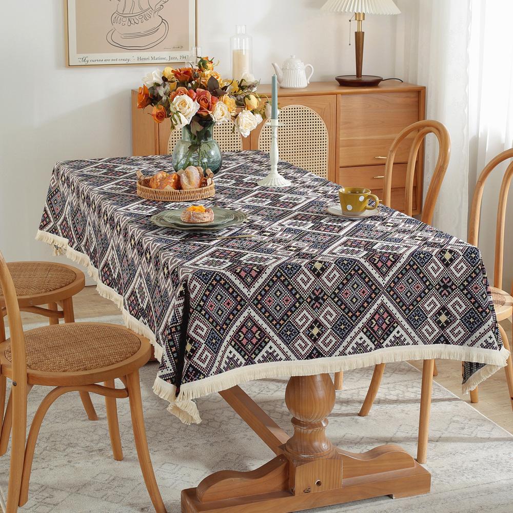 Скатерть в стиле бохо, полиэстер, геометрическая полоска, толстая пыленепроницаемая скатерть, прочная скатерть для кухни, гостиной 
Скатерть в стиле бохо, полиэстер, геометрическая полоска, толстая пыленепроницаемая скатерть, прочная скатерть для кухни, гостиной