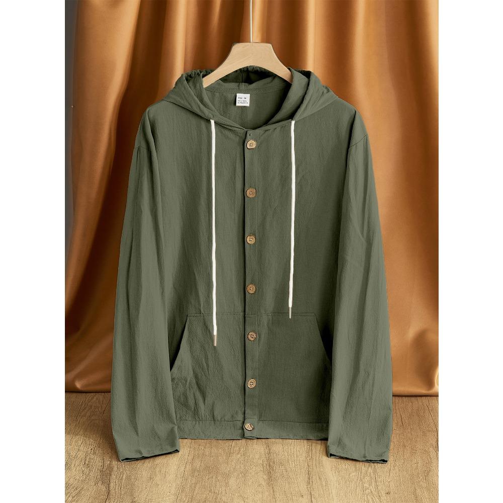Button-down shirt, loose-fitting cotton-linen blend casual minimalist beach hooded long-sleeved jacket for men XXXL армія зелений колір
Button-down shirt, loose-fitting cotton-linen blend casual minimalist beach hooded long-sleeved jacket for men XXXL армія зелений колір