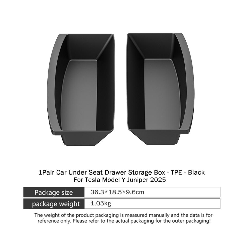 For 2025 Tesla New Model Y Launch Juniper 2Pcs Under Seat Drawer TPE Storage Box Organizer Cover Tray Car Interior Accessories
For 2025 Tesla New Model Y Launch Juniper 2Pcs Under Seat Drawer TPE Storage Box Organizer Cover Tray Car Interior Accessories