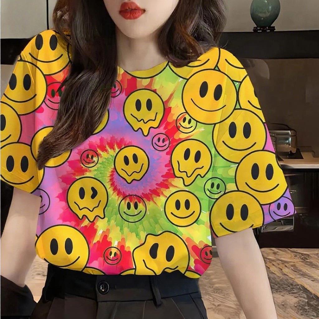 Летний топ с круглым вырезом, 3D-цветами и принтом с улыбающимся лицом, модная повседневная женская футболка с коротким рукавом XS
Летний топ с круглым вырезом, 3D-цветами и принтом с улыбающимся лицом, модная повседневная женская футболка с коротким рукавом XS