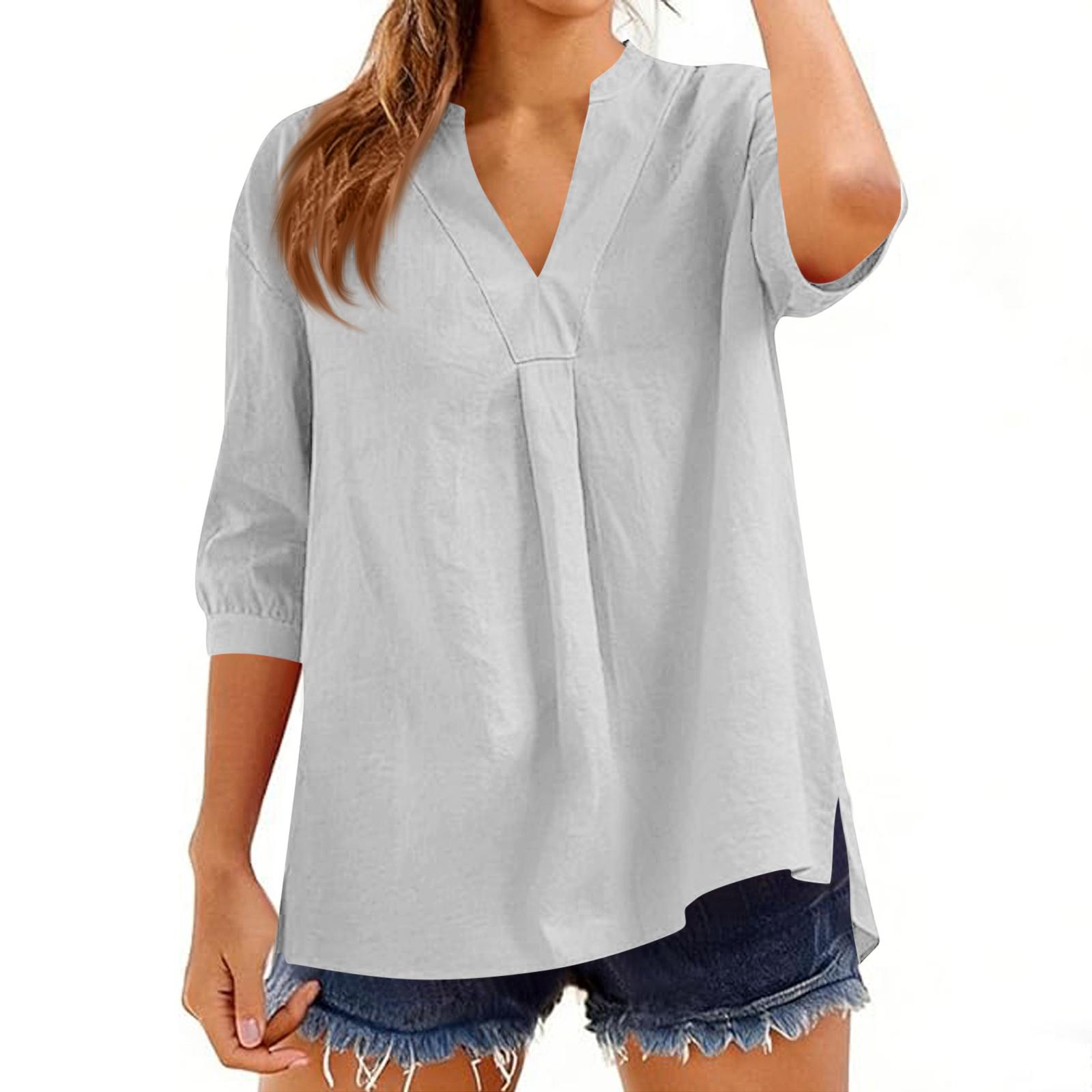 Women s 3/4 Sleeve V Neck Loose Fit Blouse Casual Solid Pullover Top for Work Office Daily Wear Comfortable Design XL білий
Women s 3/4 Sleeve V Neck Loose Fit Blouse Casual Solid Pullover Top for Work Office Daily Wear Comfortable Design XL білий