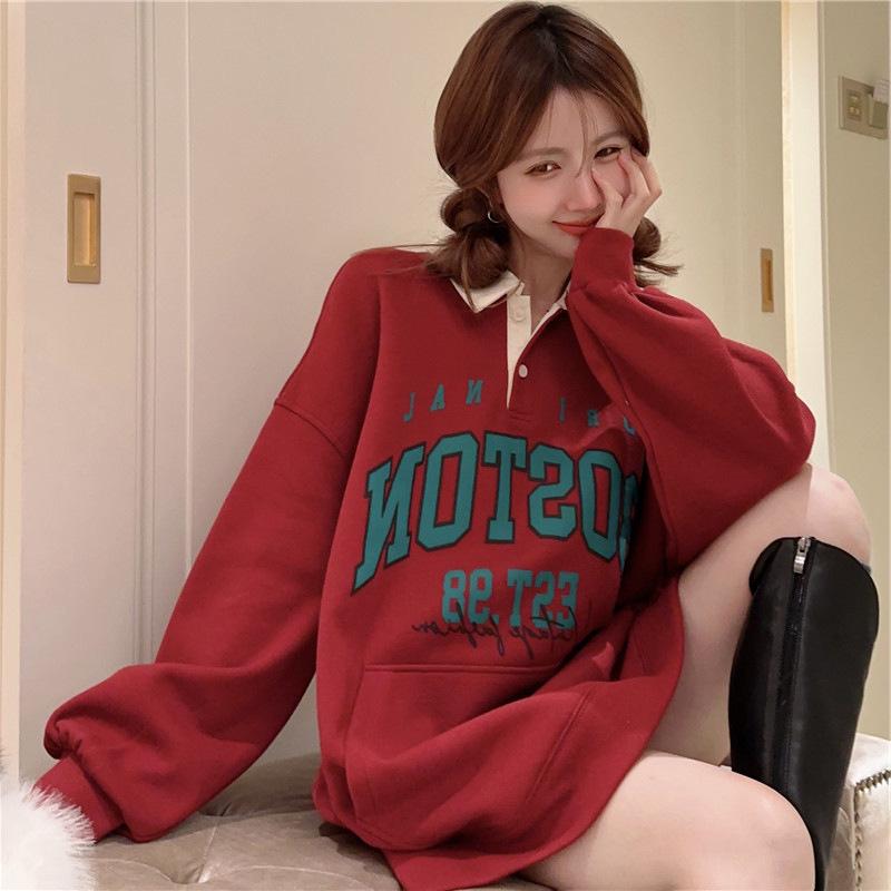 Korean Preppy Polo Collar Cute Sweatshirt for Women - Spring 2025 Casual Mid-Length Top L (100-120 lbs)
Korean Preppy Polo Collar Cute Sweatshirt for Women - Spring 2025 Casual Mid-Length Top L (100-120 lbs)