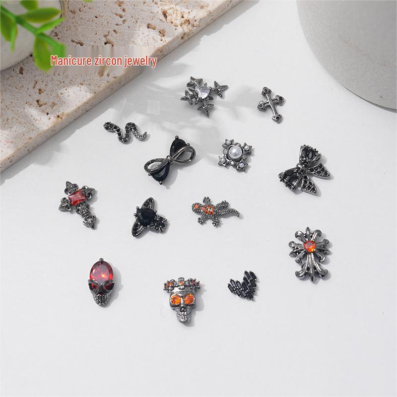 Baroque Style Dark Nail Jewelry: 21 Zircon-Enhanced Press-On Nails & Stickers Small Cross
Baroque Style Dark Nail Jewelry: 21 Zircon-Enhanced Press-On Nails & Stickers Small Cross