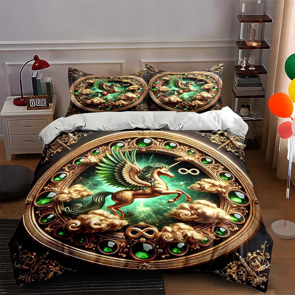 Winged horse motif. Bedding Duvet cover sets Duvet covers Pillowcases gifts (1 * Duvet Cover 2 * Pillowcases, without duvet insert) 135x200cm
Winged horse motif. Bedding Duvet cover sets Duvet covers Pillowcases gifts (1 * Duvet Cover 2 * Pillowcases, without duvet insert) 135x200cm