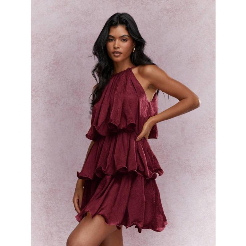 Summer New Neck Sleeveless High-end Tulle Ruffle Edge Temperament Elegant Dress 2XL бордовий
Summer New Neck Sleeveless High-end Tulle Ruffle Edge Temperament Elegant Dress 2XL бордовий