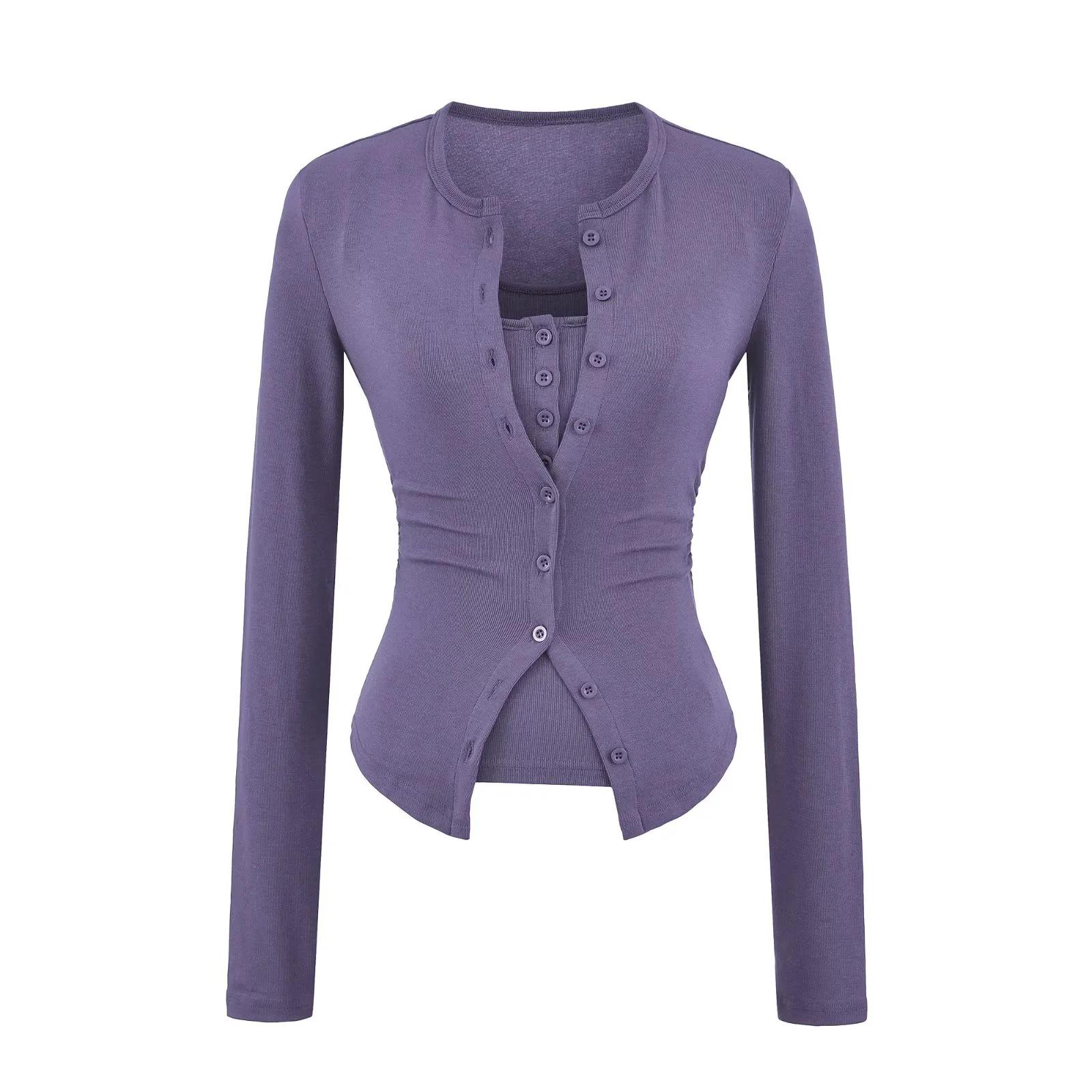 American Style Women s Waist-Cinched Button-Down Cardigan Vest and T-Shirt Two-Piece Set Small Фіолетовий
American Style Women s Waist-Cinched Button-Down Cardigan Vest and T-Shirt Two-Piece Set Small Фіолетовий