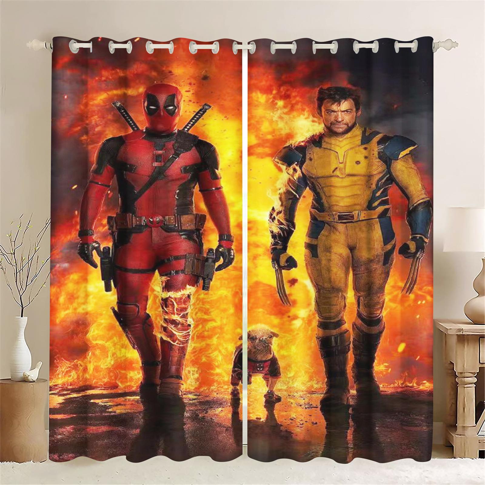 Deadpool Wolverine Cartoon Curtain Animated Fashion Suitable Bedroom Kids Adult Gifts Room Decoration Curtains Blackout Polyester Window Treatment W100*H130(CM)-Hooks&2PCS
Deadpool Wolverine Cartoon Curtain Animated Fashion Suitable Bedroom Kids Adult Gifts Room Decoration Curtains Blackout Polyester Window Treatment W100*H130(CM)-Hooks&2PCS
