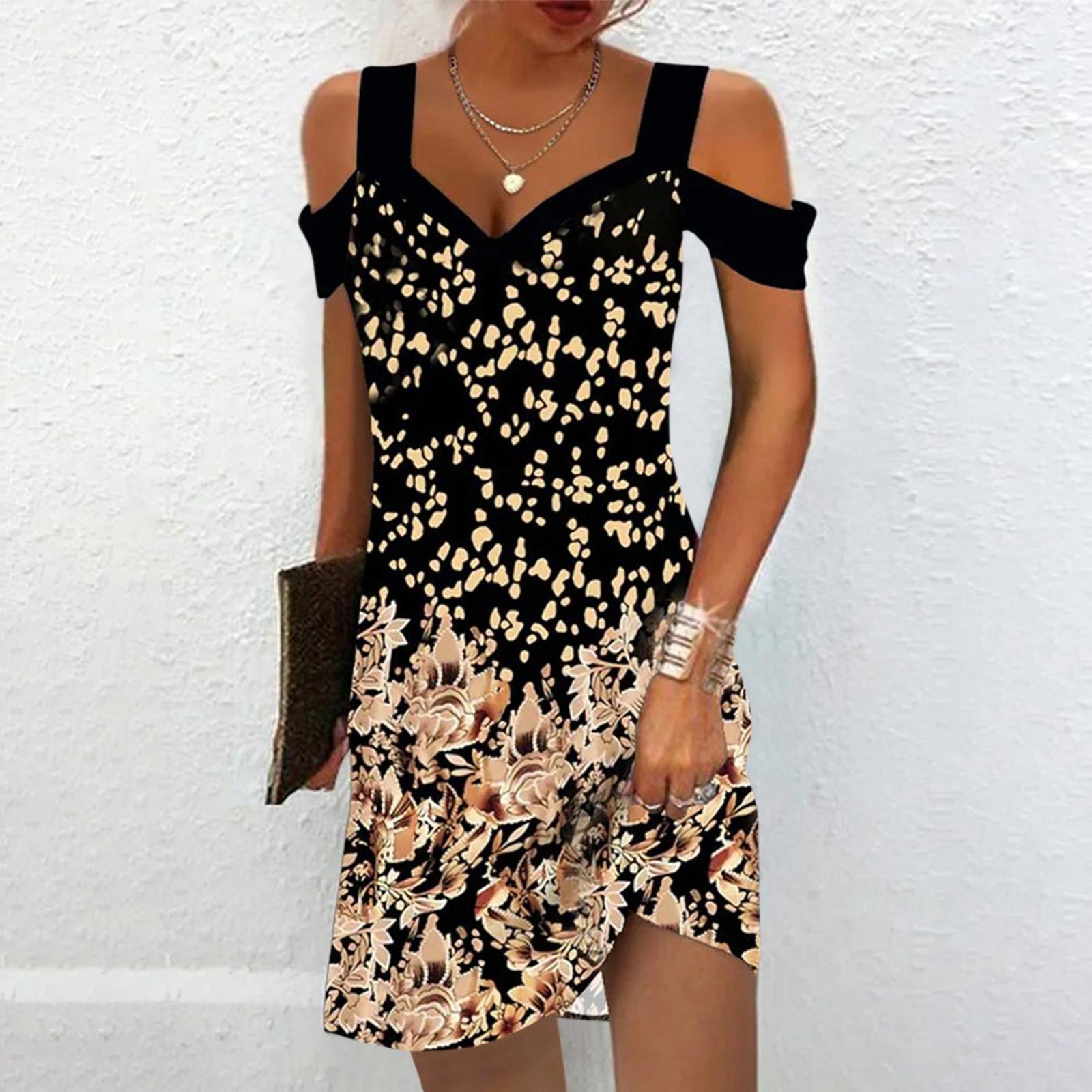 Ladies V Neck Off Shoulder Dress Vintage Print Casual Dress Color Dress For Women S золотий
Ladies V Neck Off Shoulder Dress Vintage Print Casual Dress Color Dress For Women S золотий