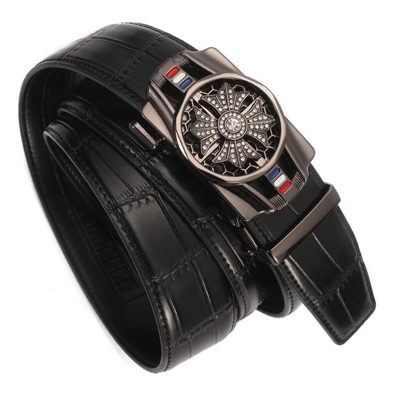 Ремень из крокодиловой кожи большого размера: Мужской модный ремень с автоматической пряжкой 150cm
Ремень из крокодиловой кожи большого размера: Мужской модный ремень с автоматической пряжкой 150cm