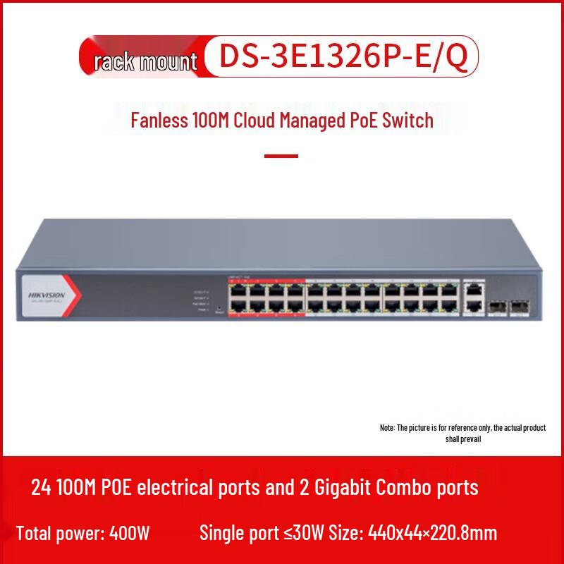 Hikvision DS-3E1326P-E/Q 24-Port 100M PoE Cloud Switch CN plug (adapter included)
Hikvision DS-3E1326P-E/Q 24-Port 100M PoE Cloud Switch CN plug (adapter included)