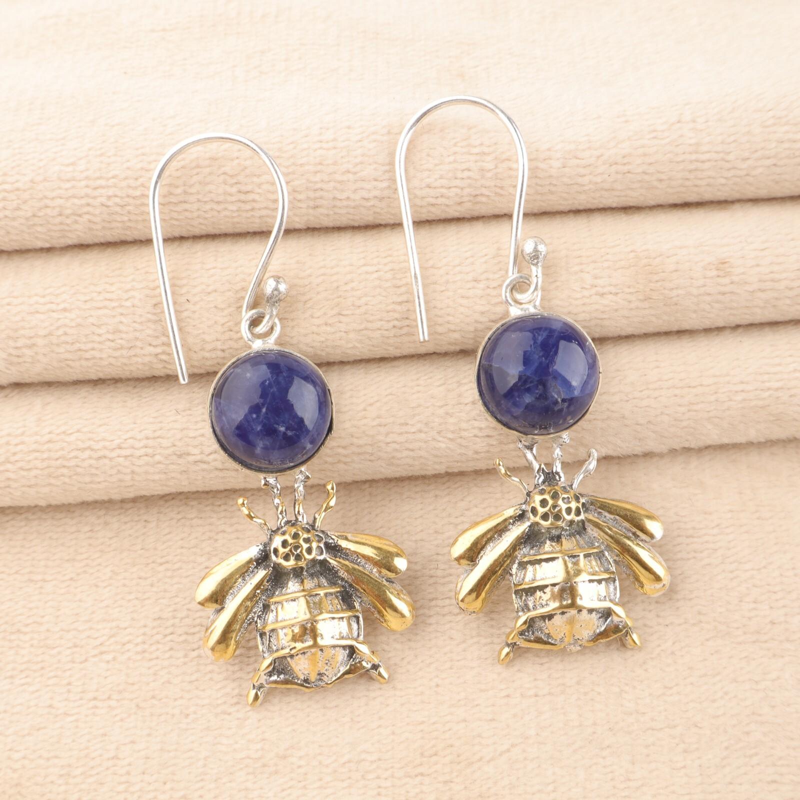Natural Sodalite Gemstone 925 Sterling Silver Handcrafted Engagement Earrings 2 EE-154-29
Natural Sodalite Gemstone 925 Sterling Silver Handcrafted Engagement Earrings 2 EE-154-29
