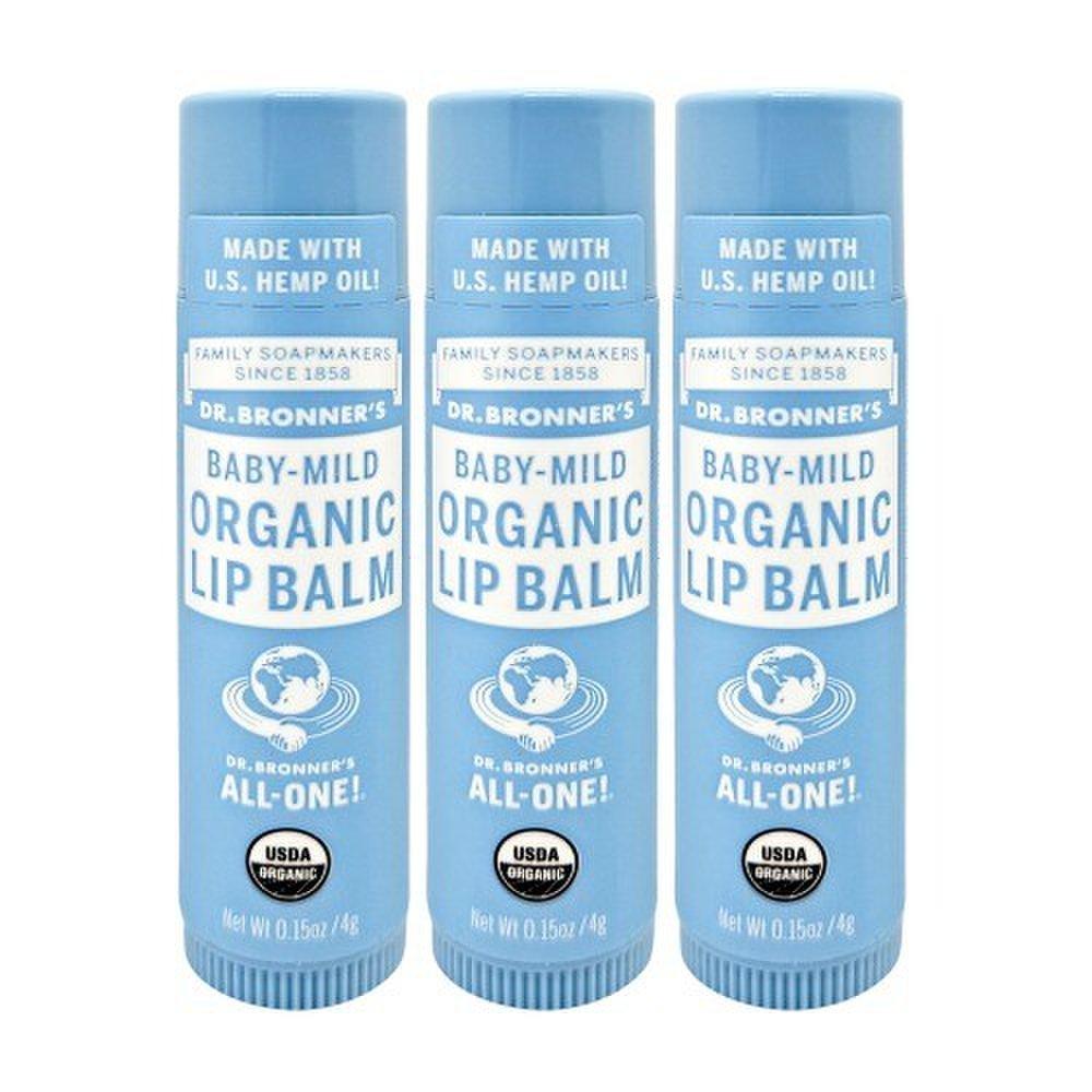 Dr.Bronners Baby Mild Organic Lip Balm Hypoallergenic Baby Lip Balm Unscented 4g x 3
Dr.Bronners Baby Mild Organic Lip Balm Hypoallergenic Baby Lip Balm Unscented 4g x 3