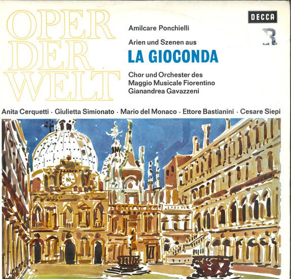 LP Record AMILCARE PONCHIELLI CHOR UND ORCHE Arien Und Szenen Aus La Gioconda SXL20521 Decca Germany Classical Used
LP Record AMILCARE PONCHIELLI CHOR UND ORCHE Arien Und Szenen Aus La Gioconda SXL20521 Decca Germany Classical Used