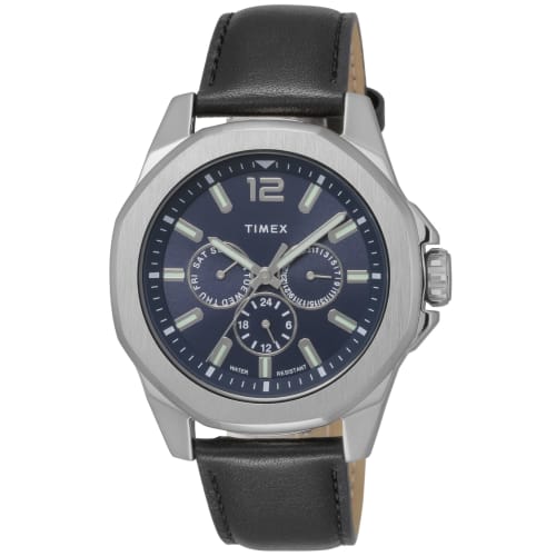 TIMEX Essex Avenue Watch, 46mm, Men s, Black, Blue Dial, Brass, Mineral Glass, Quartz, Japanese Movement, TW2V43200
TIMEX Essex Avenue Watch, 46mm, Men s, Black, Blue Dial, Brass, Mineral Glass, Quartz, Japanese Movement, TW2V43200