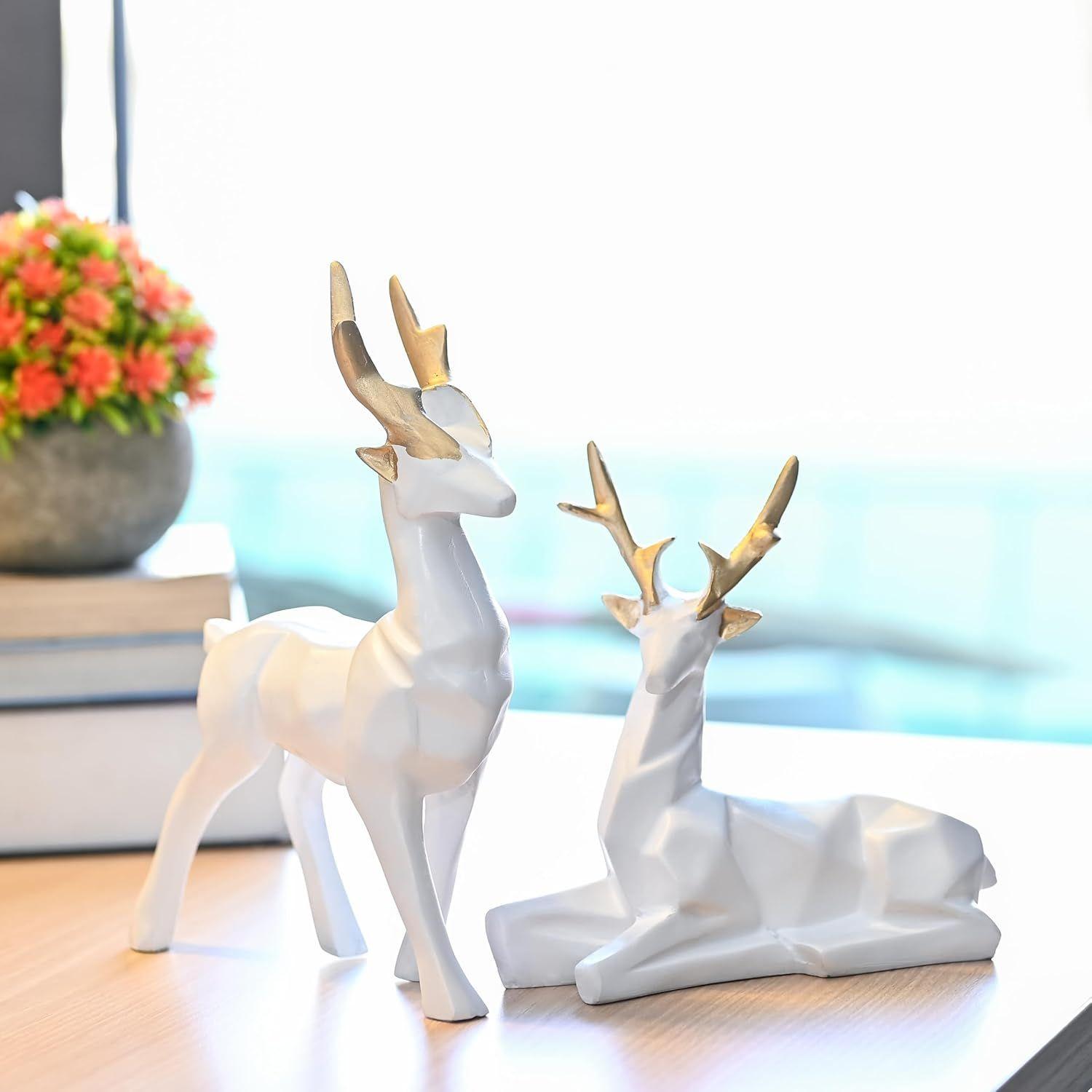 Set of 2 Elegant Deer Resin Showpieces | Hiran Statues for Home, Office Décor, and Nature-Inspired Gifts for Loved Ones (White)
Set of 2 Elegant Deer Resin Showpieces | Hiran Statues for Home, Office Décor, and Nature-Inspired Gifts for Loved Ones (White)