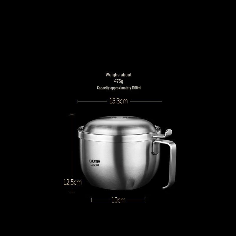 ZISIZ 304 Stainless Steel Instant Noodle Bowl with Lid
ZISIZ 304 Stainless Steel Instant Noodle Bowl with Lid