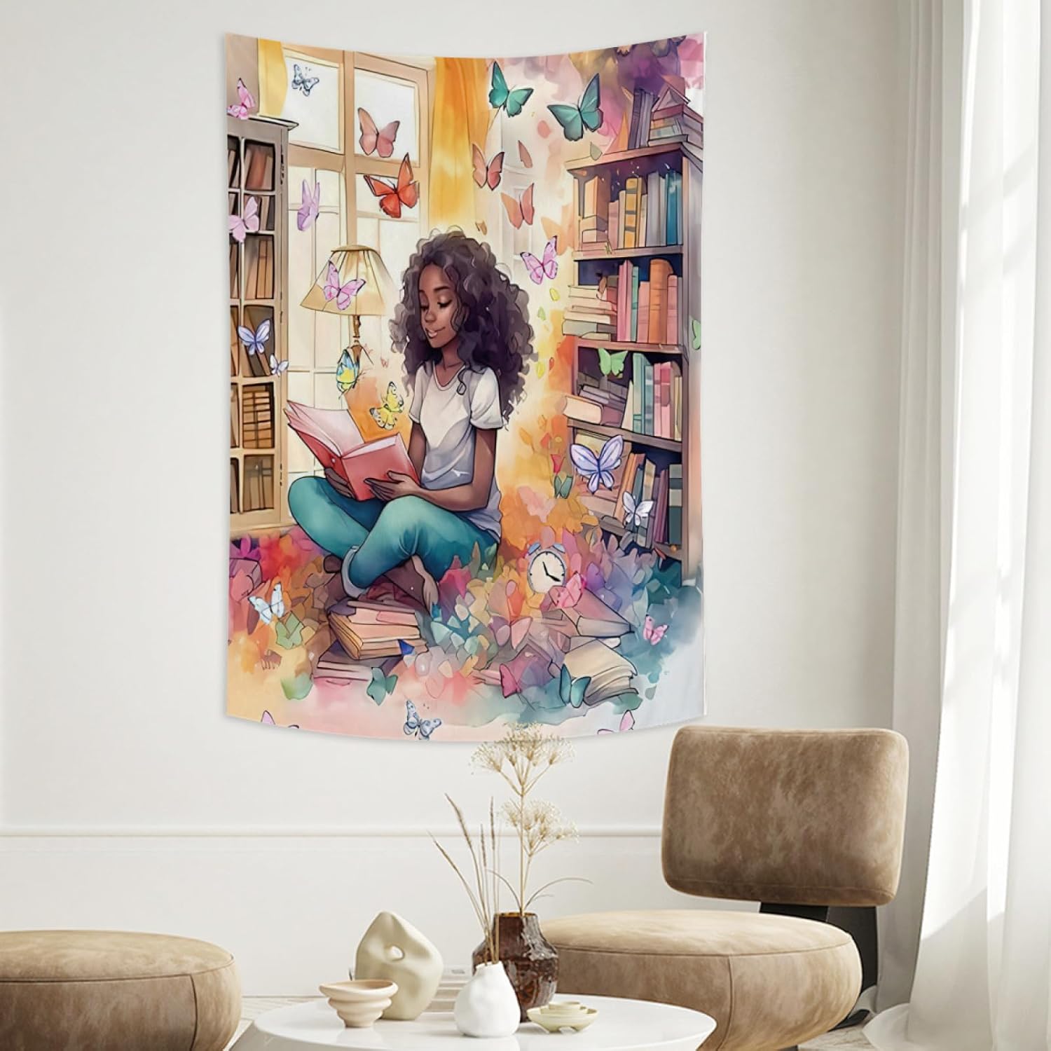 African American Girls Wall Art Canvas Read Books Aesthetic Decor Inspiring Girls Tapestries Wall Hanging for Bedroom Living 74x94cm(29x37in)
African American Girls Wall Art Canvas Read Books Aesthetic Decor Inspiring Girls Tapestries Wall Hanging for Bedroom Living 74x94cm(29x37in)