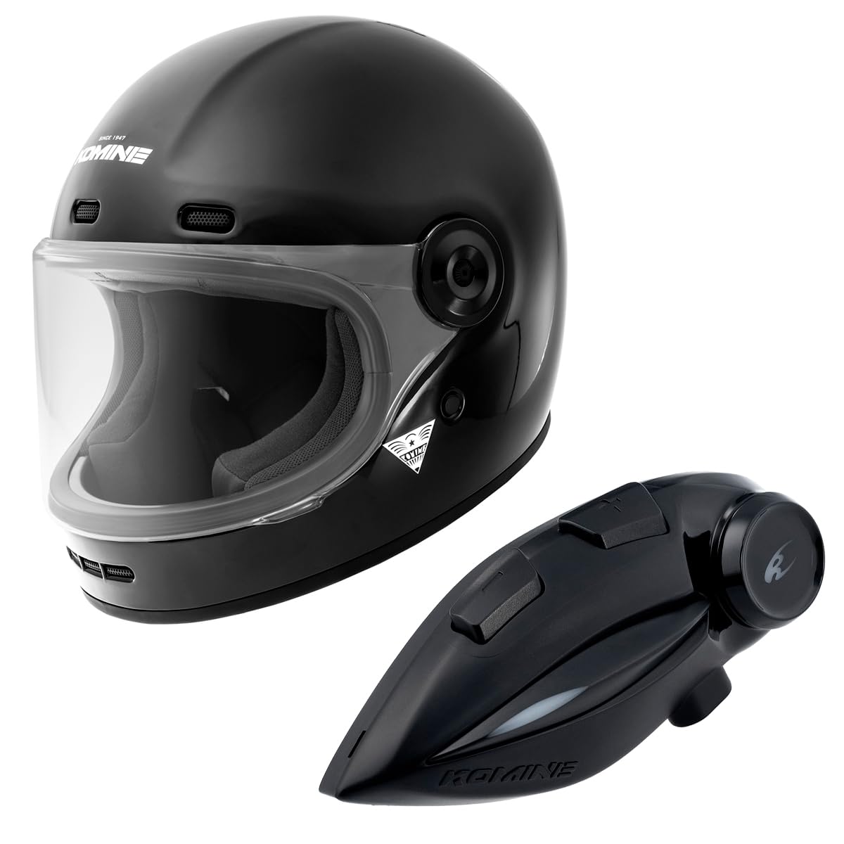 Komine Neo Retro Full Face Helmet Motorcycle Intercom Gloss Black M HK-190 + KK-902
Komine Neo Retro Full Face Helmet Motorcycle Intercom Gloss Black M HK-190 + KK-902