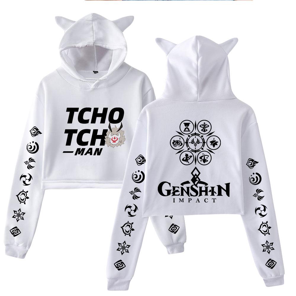 Genshin Impact Cat Ear Hoodie Women Long Sleeve Cropped Sweatshirts Female Casual Streetwear Crop Tops XS
Genshin Impact Cat Ear Hoodie Women Long Sleeve Cropped Sweatshirts Female Casual Streetwear Crop Tops XS