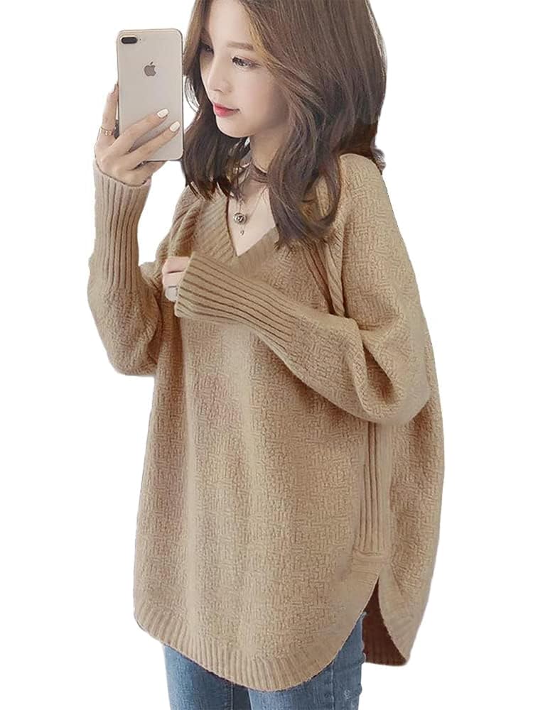 CLAZOLIY Knit Long Cute Top for Fall and CL148 Women s Sweater, V-Neck, Sleeves, Flattering, Stylish, Winter, (Khaki)
CLAZOLIY Knit Long Cute Top for Fall and CL148 Women s Sweater, V-Neck, Sleeves, Flattering, Stylish, Winter, (Khaki)