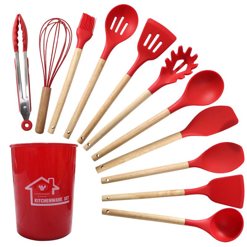 Jinpai Non-Stick Silicone & Wood Kitchen Utensil Set
Jinpai Non-Stick Silicone & Wood Kitchen Utensil Set