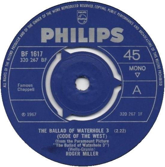 7-дюймовая пластинка ROGER MILLER The Ballad Of Waterhole 3 BF1617 Philips 1967 UK CountryFolk Б/у
7-дюймовая пластинка ROGER MILLER The Ballad Of Waterhole 3 BF1617 Philips 1967 UK CountryFolk Б/у