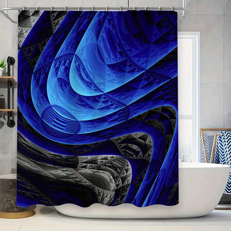 Modern Abstract Print Shower Curtain Blue Black Fractal Waves Design For Bathroom Decorations 72 X 84 Inches (183X213 Cm) W60H190(CM)-1 Pcs
Modern Abstract Print Shower Curtain Blue Black Fractal Waves Design For Bathroom Decorations 72 X 84 Inches (183X213 Cm) W60H190(CM)-1 Pcs