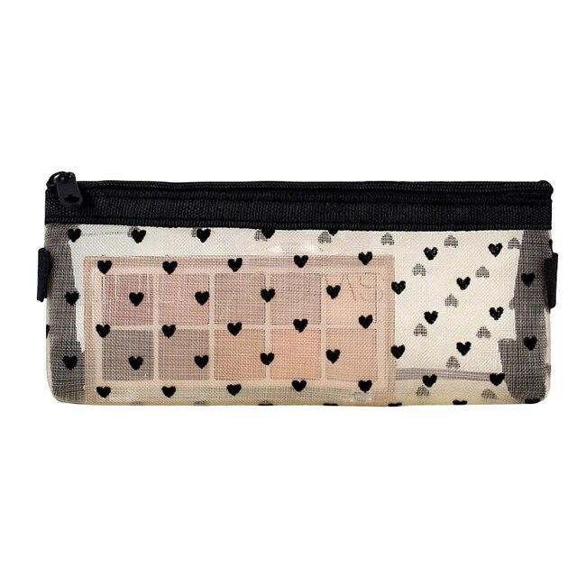 Сетчатый пенал, косметичка, косметичка, прозрачный многофункциональный органайзер, папка на молнии, черный пенал с сердечком, сумка для хранения
Сетчатый пенал, косметичка, косметичка, прозрачный многофункциональный органайзер, папка на молнии, черный пенал с сердечком, сумка для хранения