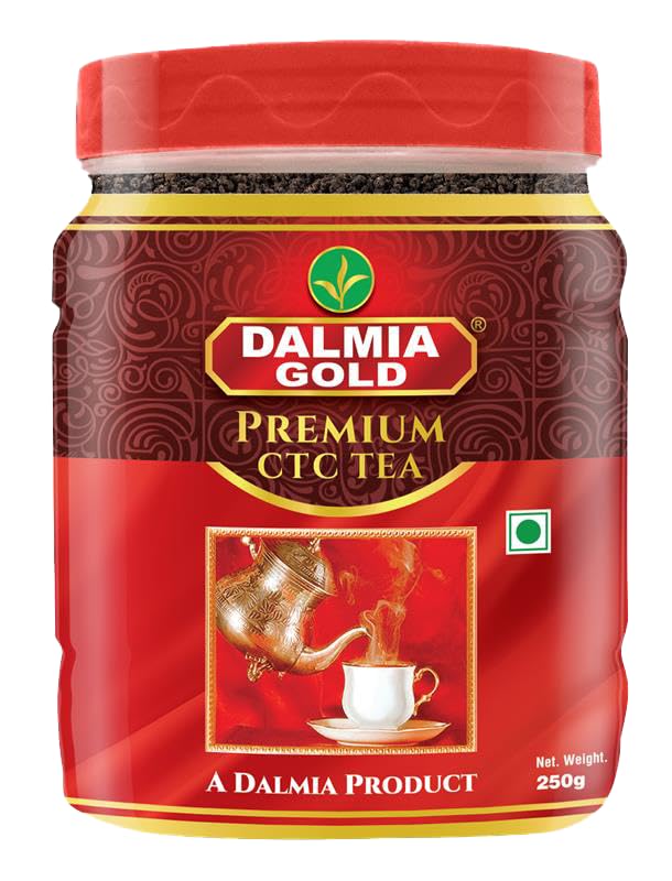 Dalmia Gold Premium Ctc Tea With Long Orthodox Leaves - 250Gms (Jar) | Pack Of 4 | Blended Ctc Tea | Fresh And Aromatic Chai | 100% Vegetar
Dalmia Gold Premium Ctc Tea With Long Orthodox Leaves - 250Gms (Jar) | Pack Of 4 | Blended Ctc Tea | Fresh And Aromatic Chai | 100% Vegetar