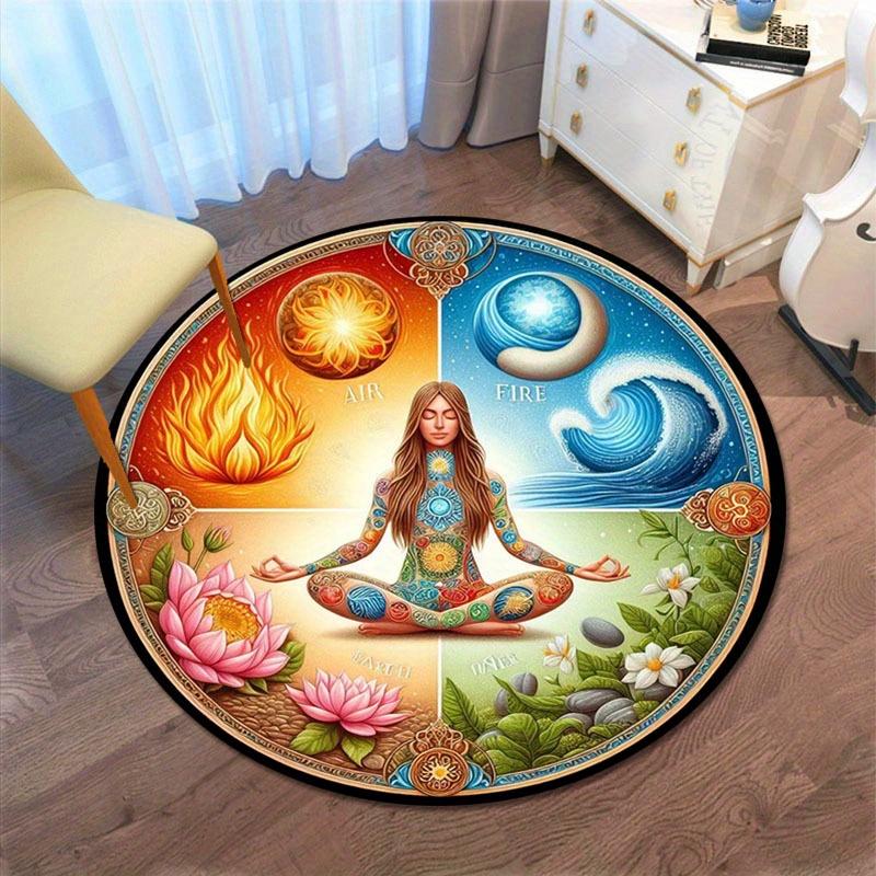 Lotus Meditation Round Rug Water & Fire Elements Design,Non-Slip Crystal Velvet Yoga Mat for Living Room,Bedroom & Lounge Decor 60cm
Lotus Meditation Round Rug Water & Fire Elements Design,Non-Slip Crystal Velvet Yoga Mat for Living Room,Bedroom & Lounge Decor 60cm