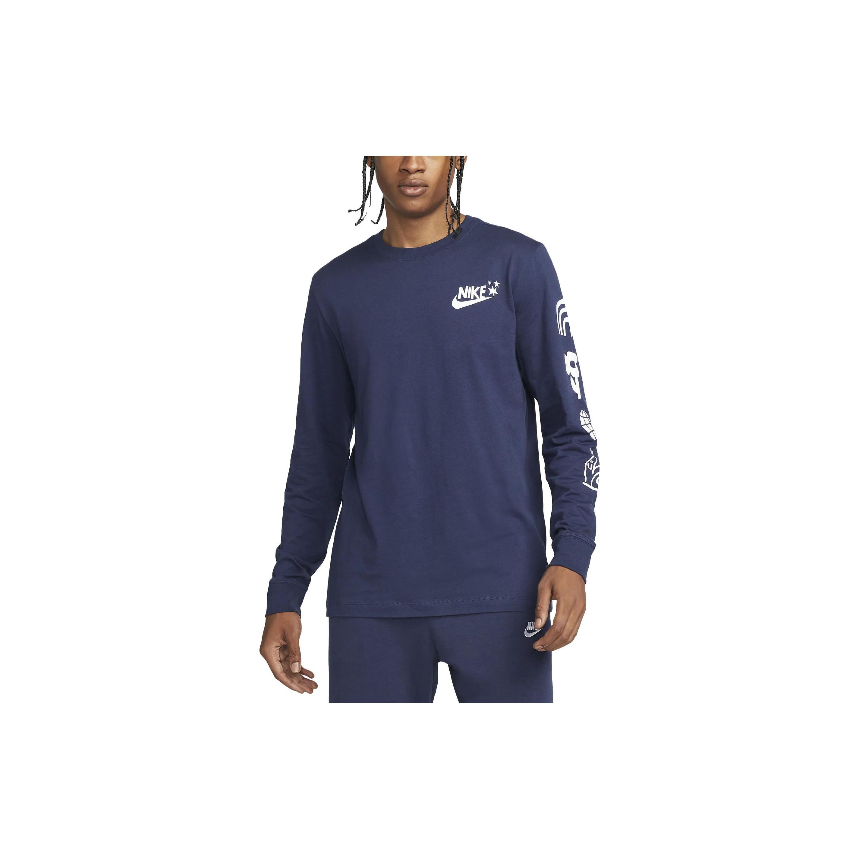 Nike Solid Color Logo Print Crew Neck Long Sleeve T-Shirt Men Tops Navy-Blue DX1013-410
Nike Solid Color Logo Print Crew Neck Long Sleeve T-Shirt Men Tops Navy-Blue DX1013-410