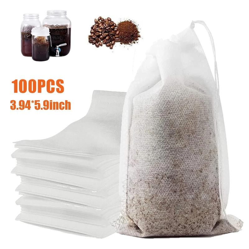 100 шт. Одноразовые чайные фильтр-пакеты из нетканого материала с завязками, кухонная фильтровальная бумага для кофе, трав, рассыпного чая белый
100 шт. Одноразовые чайные фильтр-пакеты из нетканого материала с завязками, кухонная фильтровальная бумага для кофе, трав, рассыпного чая белый