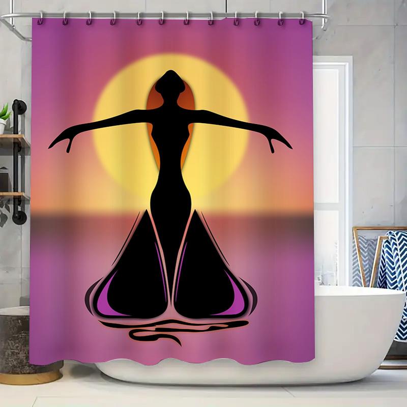 Bright Bath Curtain With Dancing Woman Silhouette For Bathroom Decor Purple Gradient Colors, Extra Large Size (180Cm X 240Cm) W60H190(CM)-1 Pcs
Bright Bath Curtain With Dancing Woman Silhouette For Bathroom Decor Purple Gradient Colors, Extra Large Size (180Cm X 240Cm) W60H190(CM)-1 Pcs